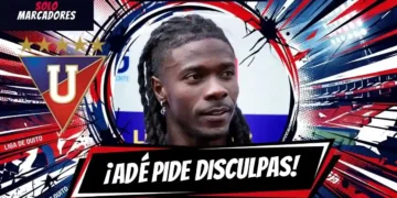 Ricardo Adé rompe el silencio tras la caída de Liga de Quito en la Copa Libertadores: "Una disculpa a la hinchada" 9 Ricardo Adé pidió disculpas a la hinchada tras la eliminación de Liga de Quito ante Palmeiras en penales. Enfocados en LigaPro.