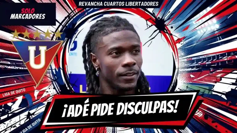 Ricardo Adé pidió disculpas a la hinchada tras la eliminación de Liga de Quito ante Palmeiras en penales. Enfocados en LigaPro.