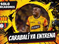 Bryan Carabalí supera su lesión y ya entrena con Barcelona SC 5 Bryan Carabalí superó su lesión y entrena con Barcelona SC. El lateral podría reaparecer en el duelo frente a Liga de Quito por la LigaPro.