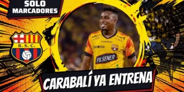 Bryan Carabalí supera su lesión y ya entrena con Barcelona SC 8 Bryan Carabalí superó su lesión y entrena con Barcelona SC. El lateral podría reaparecer en el duelo frente a Liga de Quito por la LigaPro.