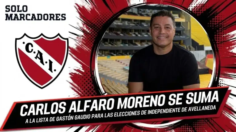 Carlos Alfaro Moreno será el coordinador futbolístico en la candidatura de Gastón Gaudio para las elecciones de Independiente.