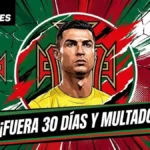 Cristiano Ronaldo, sancionado por la FPF tras dejar la concentración de Portugal 3 La FPF sancionó a Cristiano Ronaldo con 30 días de suspensión y 255 euros tras abandonar la concentración. Conoce los detalles de la medida.