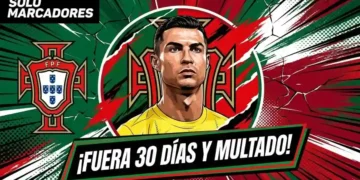 Cristiano Ronaldo, sancionado por la FPF tras dejar la concentración de Portugal 3 La FPF sancionó a Cristiano Ronaldo con 30 días de suspensión y 255 euros tras abandonar la concentración. Conoce los detalles de la medida.