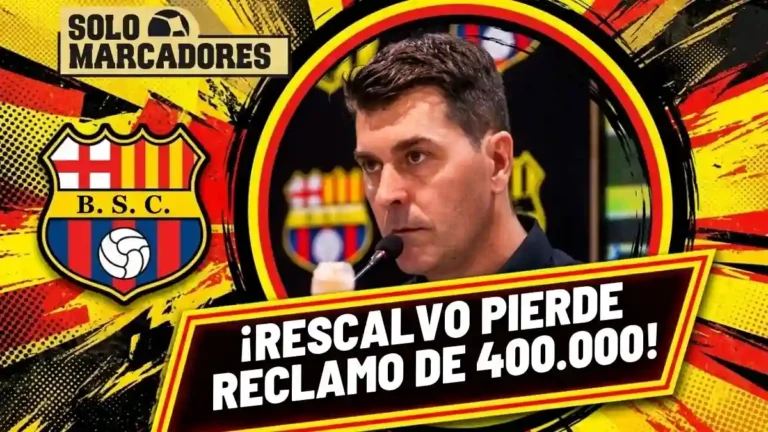FIFA rechazó la demanda de USD 400.000 de Ismael Rescalvo contra Barcelona SC por falta de legitimación activa sobre la deuda exigida.