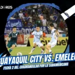 Guayaquil City vs. Emelec por el cupo a Sudamericana: duelo de alta tensión en el 'Chucho' Benítez 3 Guayaquil City vs Emelec se enfrentan en el Christian Benítez por la fecha 2 del cuadrangular por el cupo a la Copa Sudamericana.