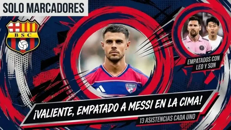 Joaquín Valiente, ex Barcelona SC, suma 13 asistencias en la MLS con FC Dallas y comparte el liderato con Lionel Messi.