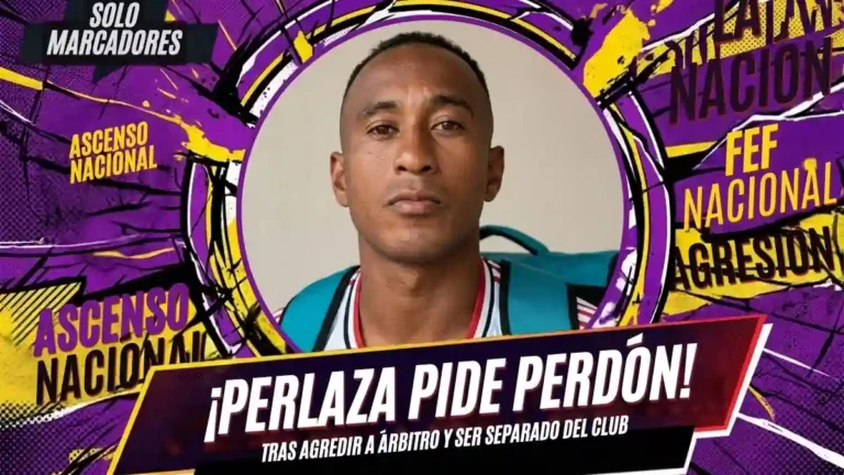 John Perlaza rompió el silencio y pidió disculpas tras agredir a un árbitro en el Ascenso Nacional. Conoce la sanción de la FEF y su salida del club.