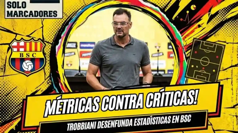 Pablo Trobbiani, DT de Barcelona SC, defendió su juego tras empatar con Católica proyectando estadísticas reales de posesión y rendimiento.