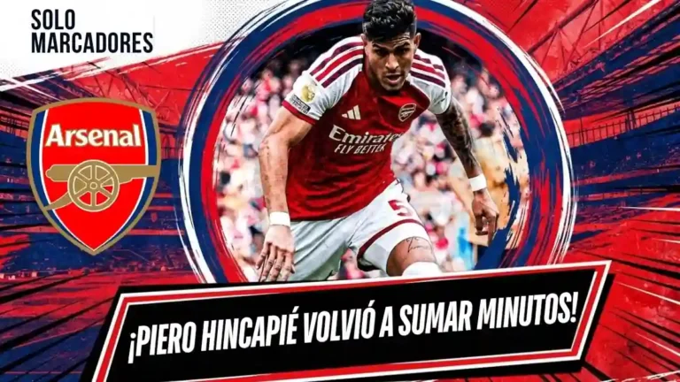 Piero Hincapié superó su lesión y sumó minutos en la victoria 2-1 del Arsenal ante Leeds United. Los Gunners alcanzan la cima de la Premier League.