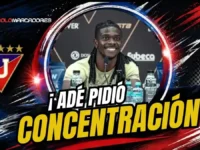 Ricardo Adé anticipa el duelo ante Barcelona SC: “El objetivo es ganar los tres puntos” 5 Ricardo Adé anticipó el duelo ante Barcelona SC: pidió concentración y dijo que el objetivo es ganar los tres puntos de local.