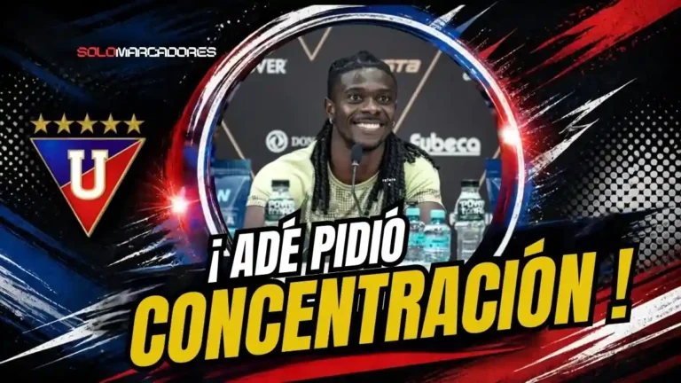 Ricardo Adé anticipó el duelo ante Barcelona SC: pidió concentración y dijo que el objetivo es ganar los tres puntos de local.