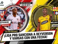 Sanciones en LigaPro: Una fecha de suspensión para Deyverson y Willian Vargas tras el choque en el Rodrigo Paz 5 Sanciones LigaPro para Deyverson y Willian Vargas con un partido tras el LDU vs. Barcelona SC. Revisa las multas económicas completas del acta.