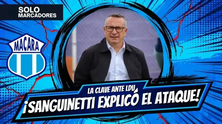 Guillermo Sanguinetti analizó el triunfo 2-1 de Macará frente a Liga de Quito y explicó por qué su equipo nunca renunció al ataque.