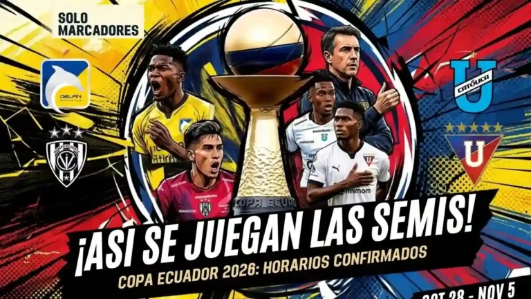 ¡Confirmado! Todo sobre las semifinales Copa Ecuador 2026. Fechas, estadios y horarios (19h00) para Delfín-IDV y Católica-LDU.